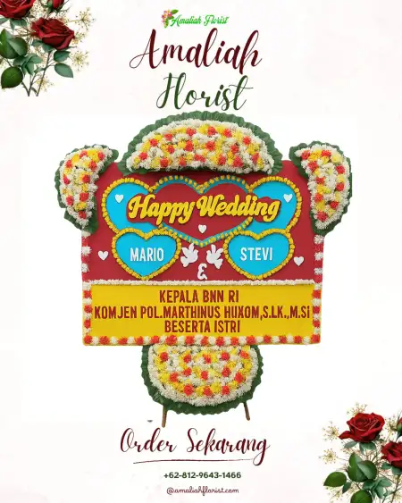Papan Bunga Pernikahan Dano